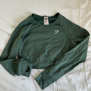 Green GymShark Long Sleeve Shirt